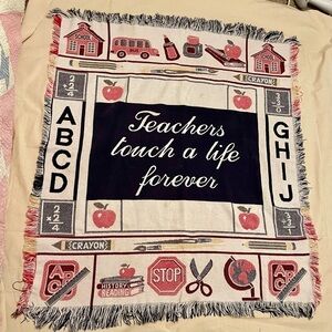 VTG 1995 Teacher's Tapestry, Throw Blanket, Cotton